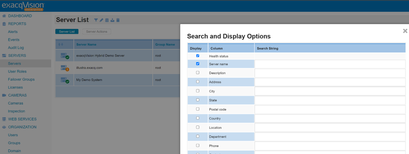 exacqVision Enterprise Manager